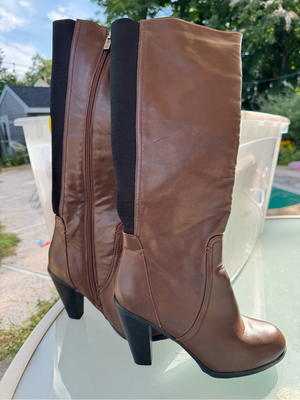 Kenneth Cole Women's Brown Mid-Calf Heeled Boots